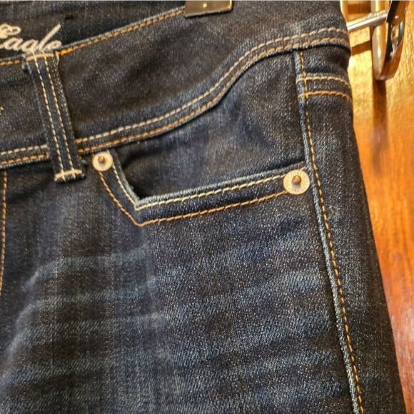 American Eagle Slim Boot Cut Metallic Pocket Stretch Jeans Sz 2 - Picture 4 of 11